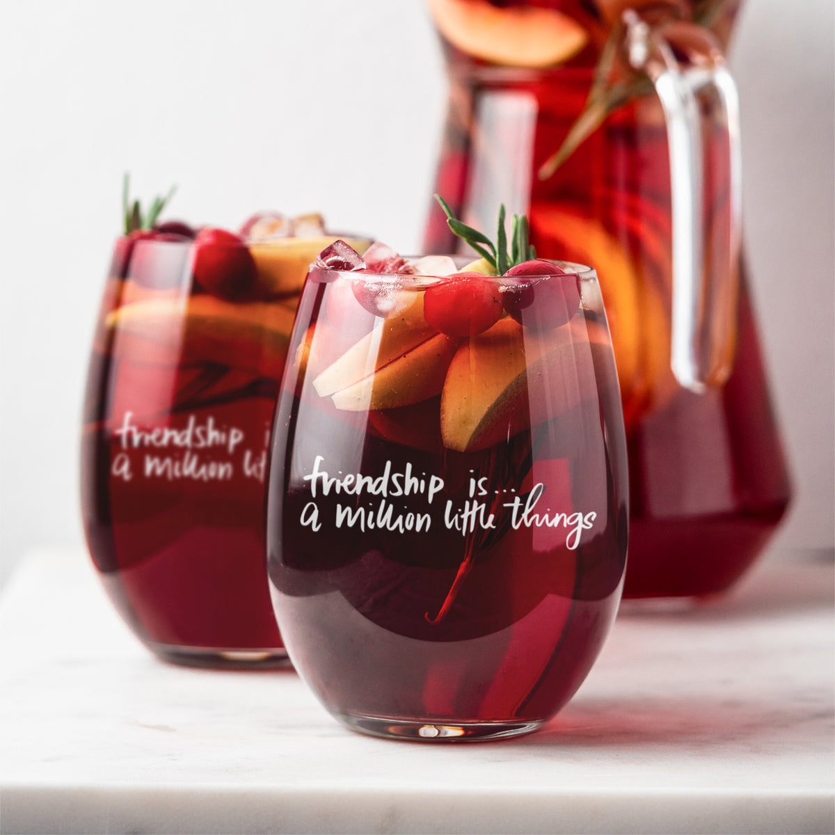 A Million Little Things Friendship Is Laser Engraved Stemless Wine Gla