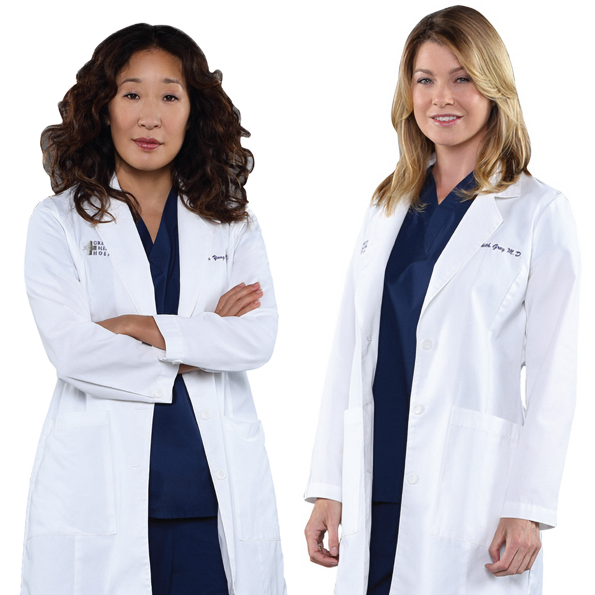  Cristina Yang & Meredith Grey Sloan Memorial Hospital Set of 2  ID Badges : Office Products