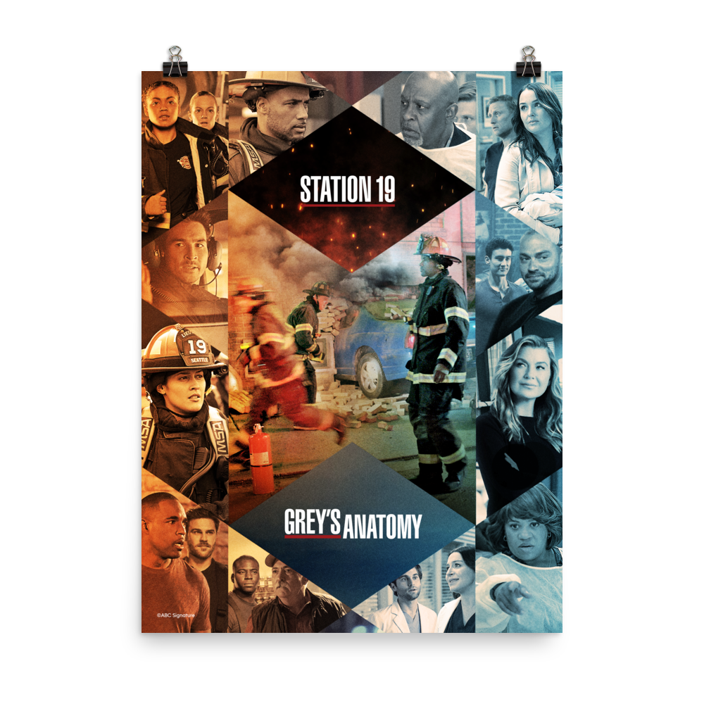 Grey's Anatomy x Station 19 Crossover Premium Satin Poster