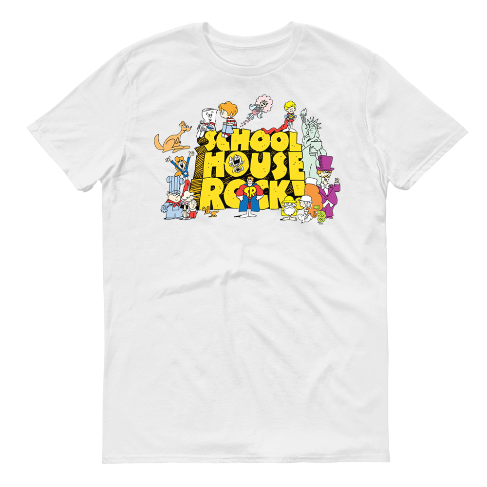 Voorvoegsel verlamming Interactie Schoolhouse Rock! Character Logo Adult Short Sleeve T-Shirt | ABC Shop