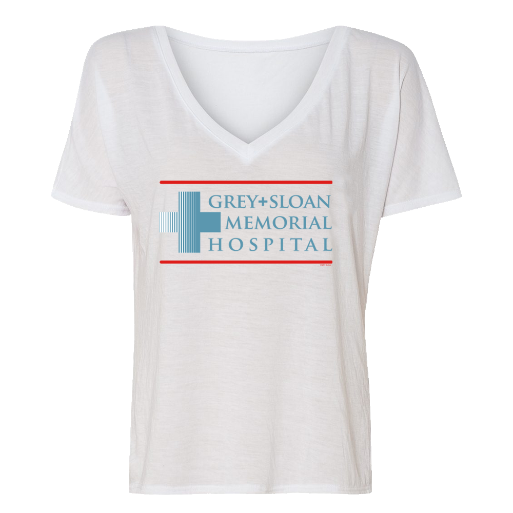 Grey's Anatomy Grey + Sloan Memorial Hospital Women's Relaxed V-Neck T ...