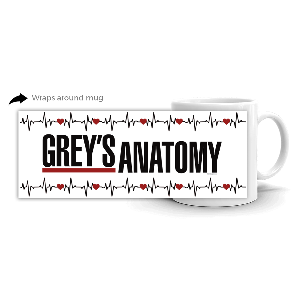 anatomy coffee cup Grey's Anatomy Logo With Heartbeat White Mug