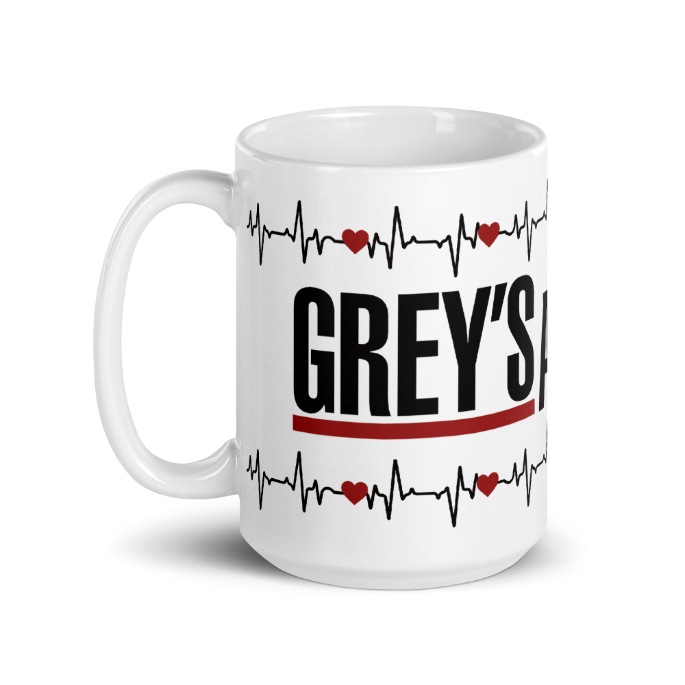 Grey's Anatomy Logo With Heartbeat White Mug