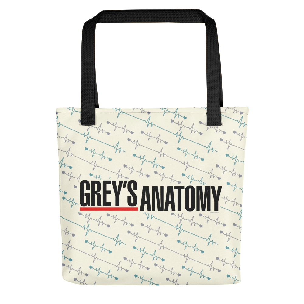 Grey's Anatomy Heartbeat Pattern with Logo Tote Bag