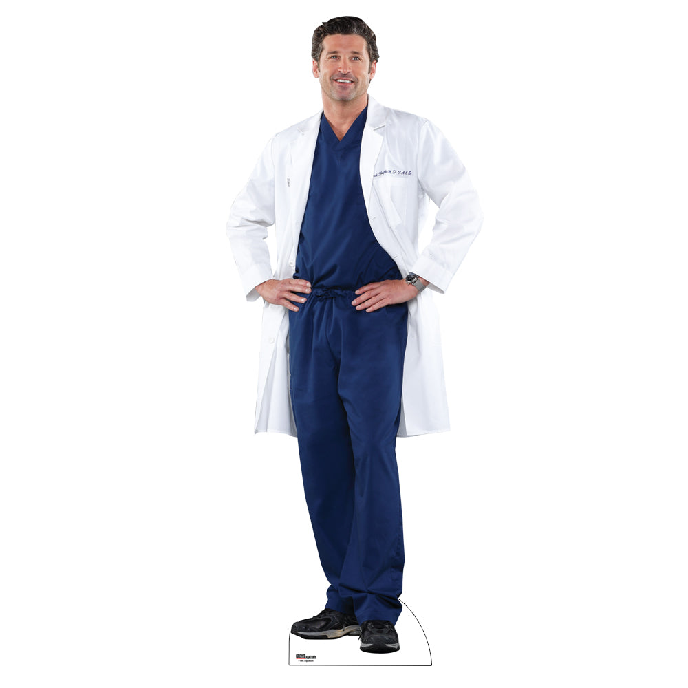 meredith grey blue dress Grey's Anatomy Derek and Cardboard Cutout Standees 2 Piece Bu MAY26WK4