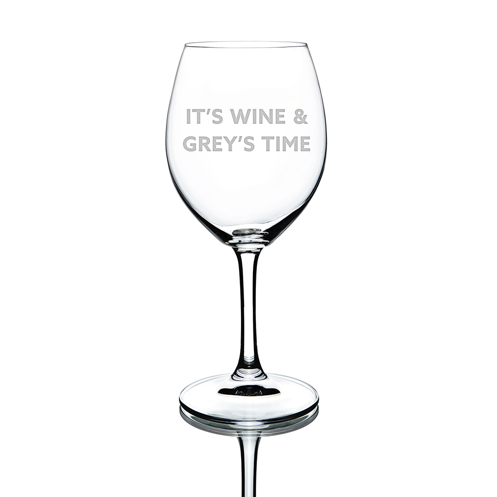 Grey's Anatomy Grey's Time Laser Engraved Wine Glass