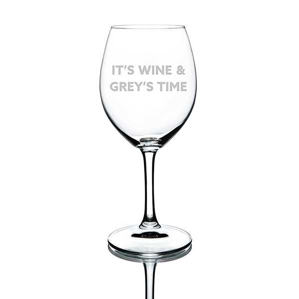 Grey's Anatomy Grey's Time Laser Engraved Wine Glass