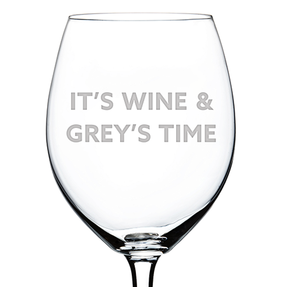 Grey's Anatomy Grey's Time Laser Engraved Wine Glass
