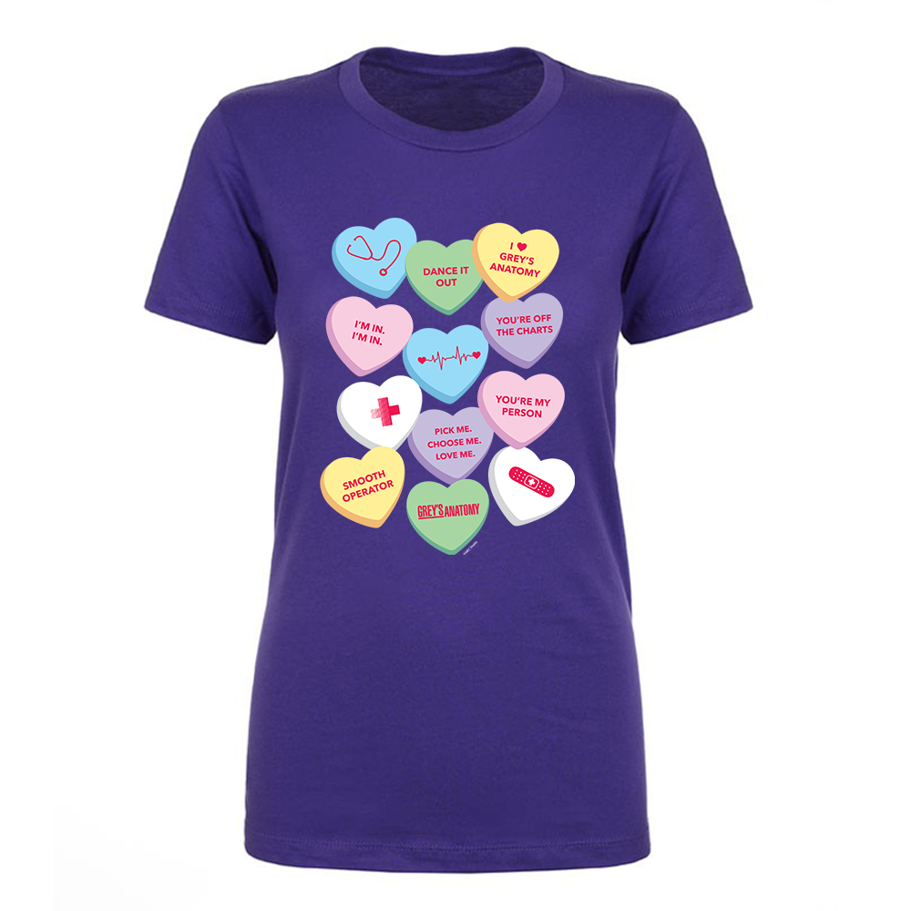 Grey's Anatomy Candy Hearts Women's Short Sleeve T-Shirt