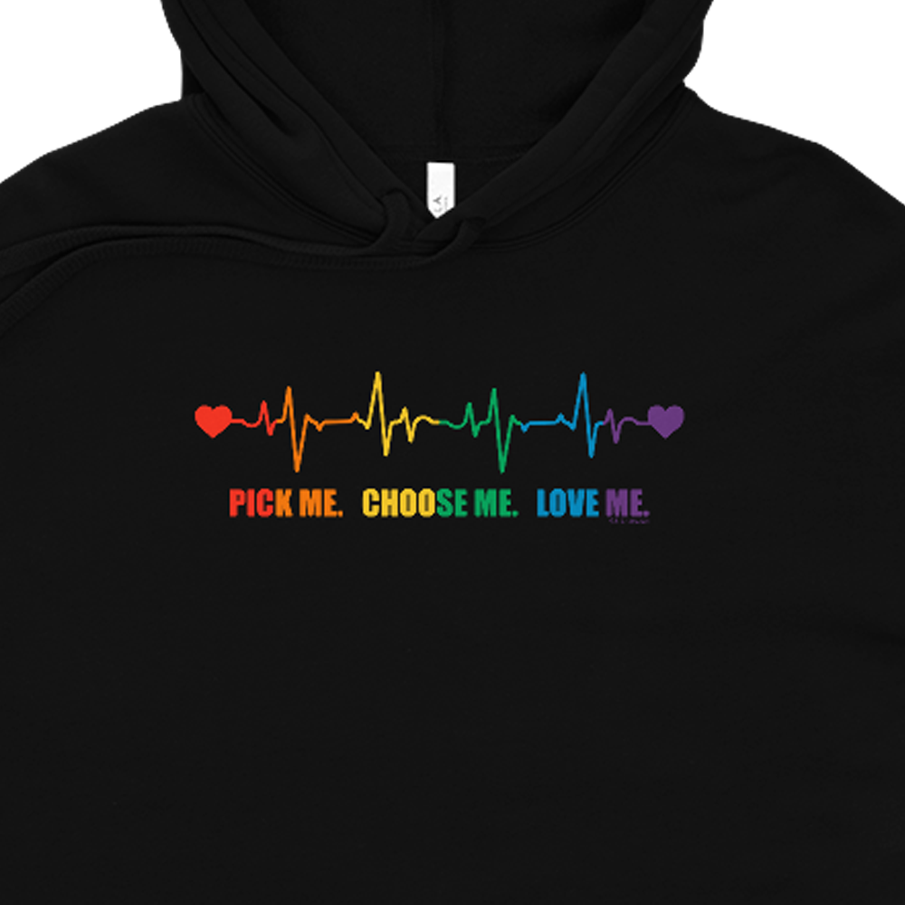 Grey s Anatomy Rainbow Pick Me Choose Me Love Me Women s Fleece Crop Hooded Sweatshirt