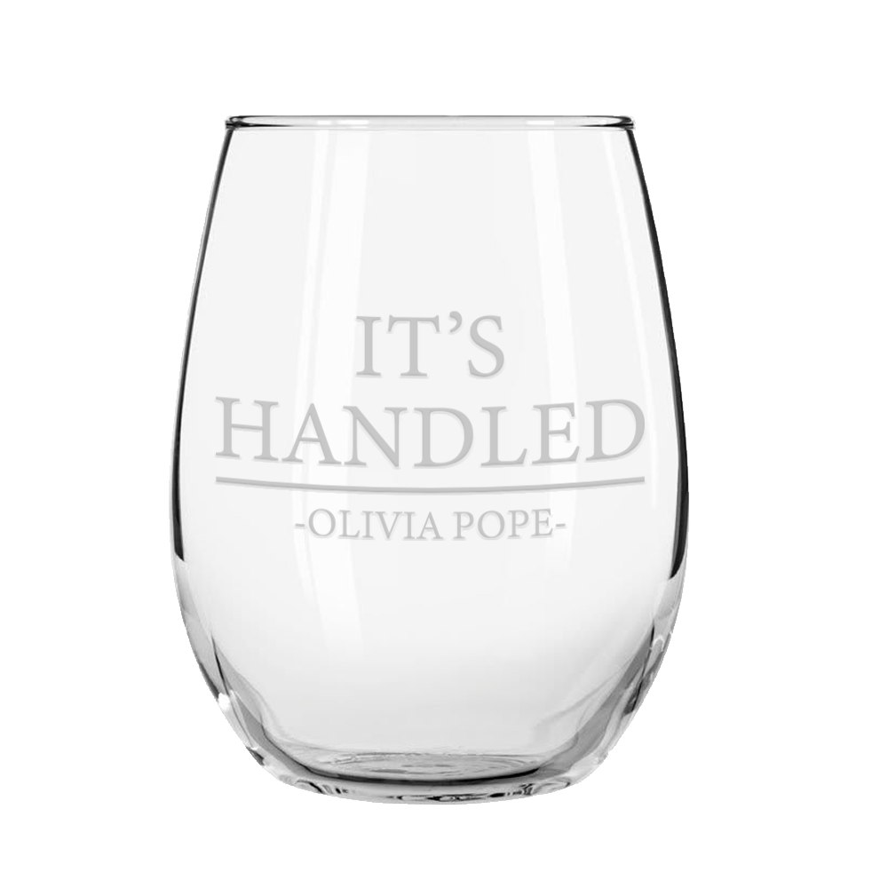 olivia pope wine glasses Scandal It's Handled Laser Engraved Stemless Wine Glass