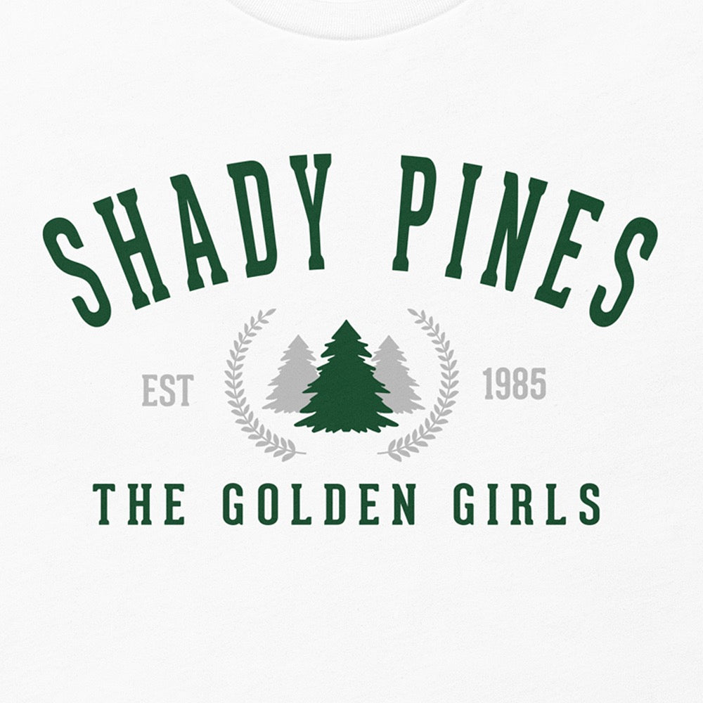 The Golden Girls Shady Pines Adult Short Sleeve T-Shirt White / M, image size:1000x1000