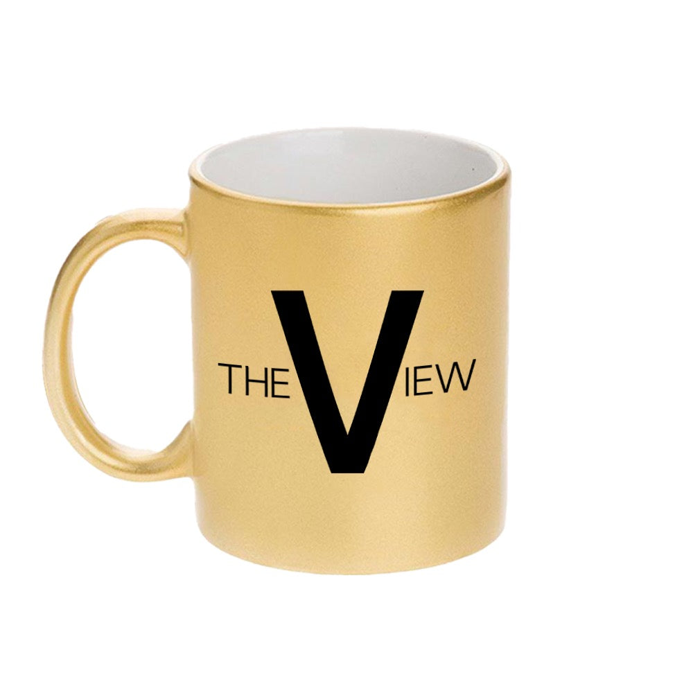 The View Logo Gold Mug